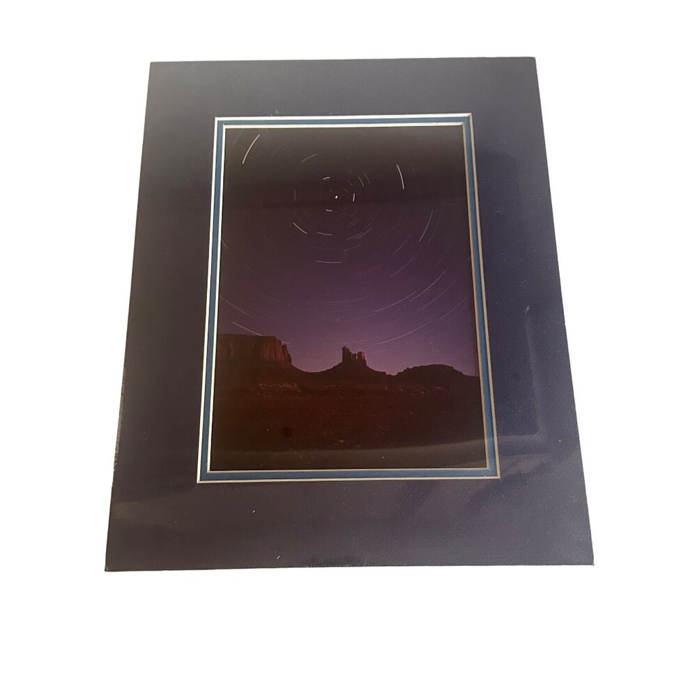 Alpha‎ and Omega Photography Monument Valley Purple Star Trails Matted Print Art